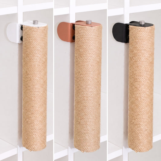 Vertical Shelfside sisal scratching post attached to furniture