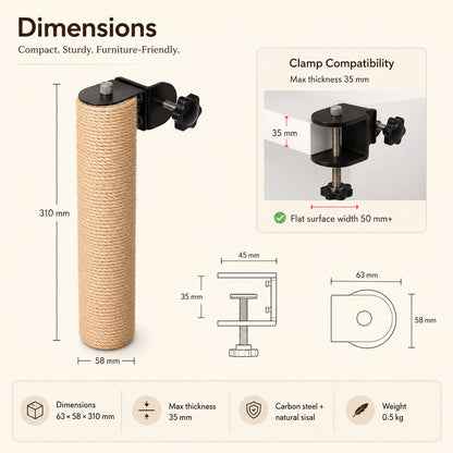 Furniture edge compatibility guide for the Shelfside cat scratching post